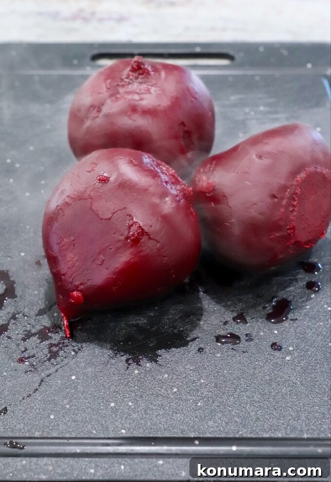 Tangy Pickled Beets Recipe for Vibrant Flavor 6 steamed beets on cutting board