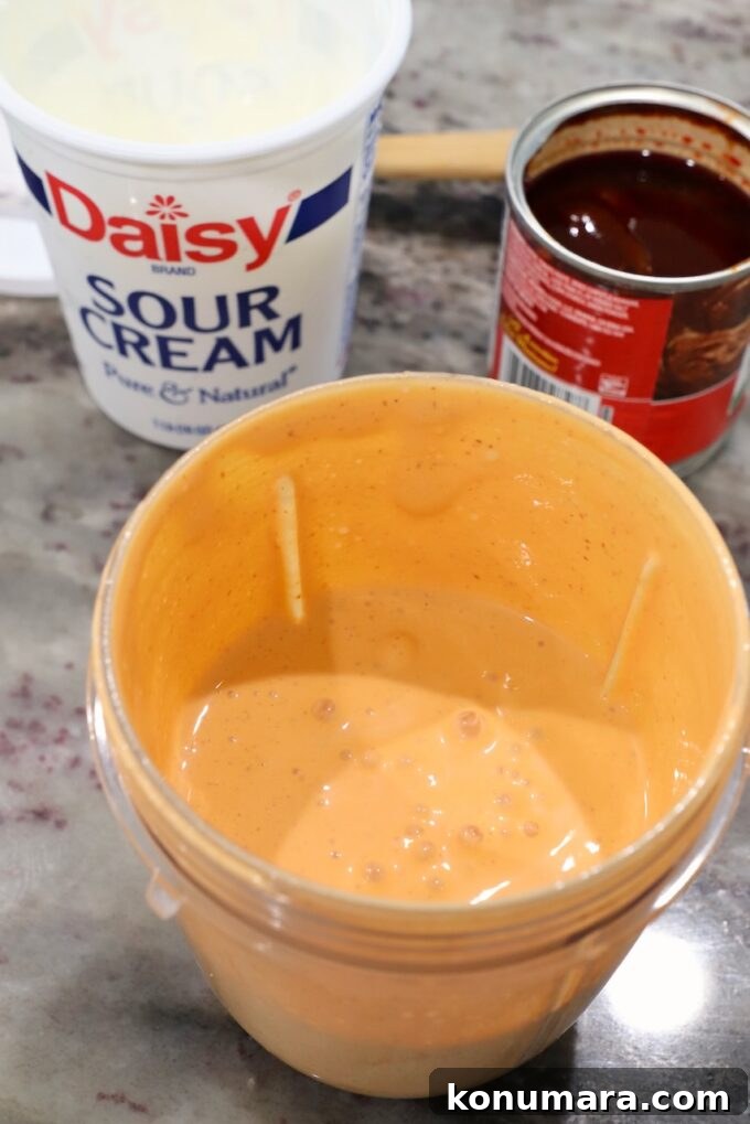 How to Make Smoky Chipotle Sauce for Tacos, Burgers and Dips 5 creamy chipotle sauce in blender cup