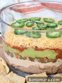 7 Layer Dip with Fajita Veggies