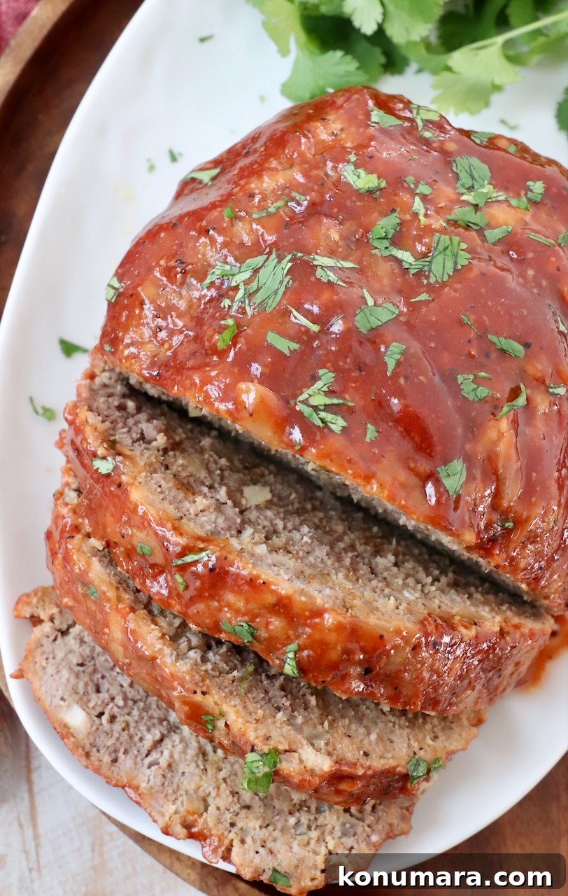 sliced meatloaf on plate