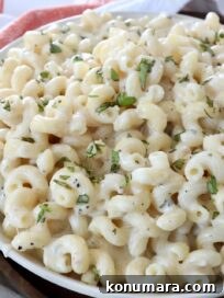 creamy cavatappi in bowl
