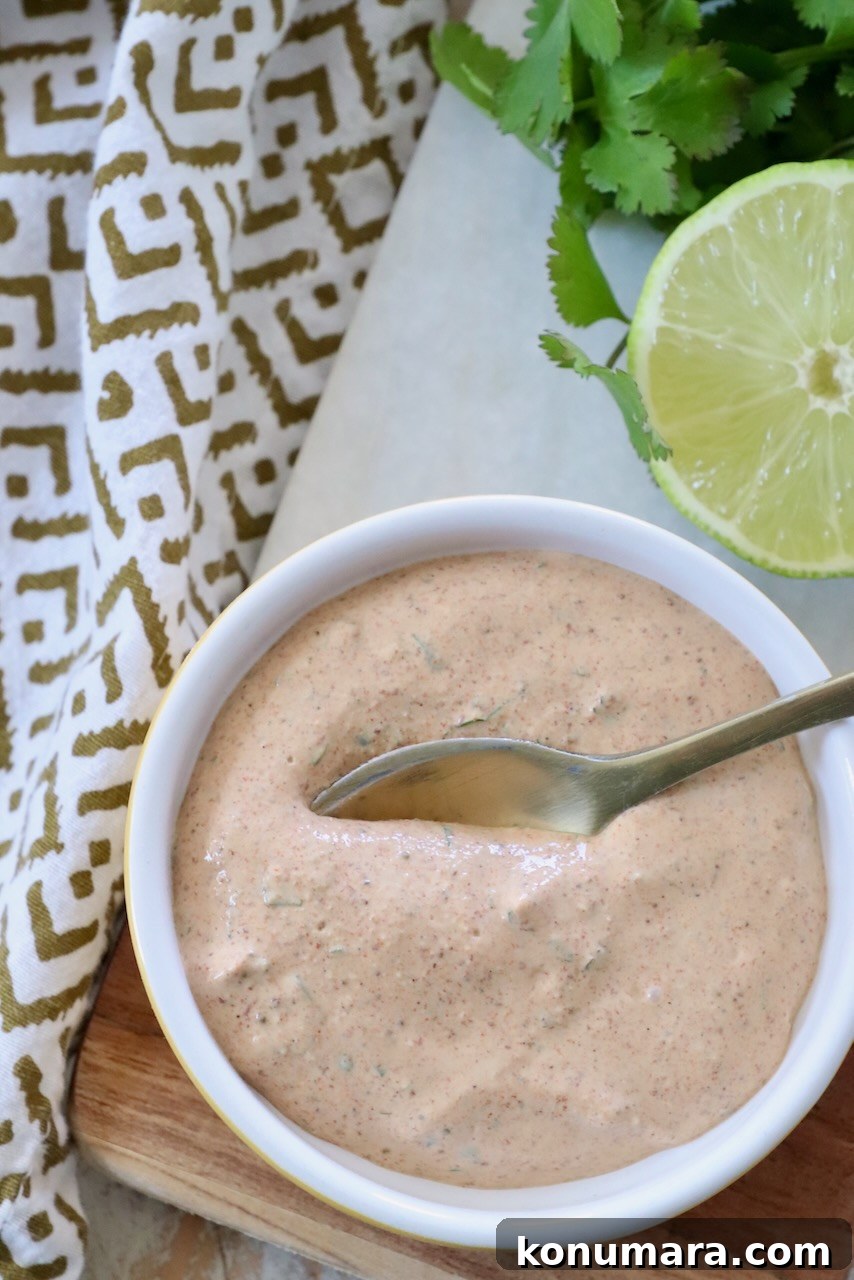 southwest salad dressing in small bowl with spoon
