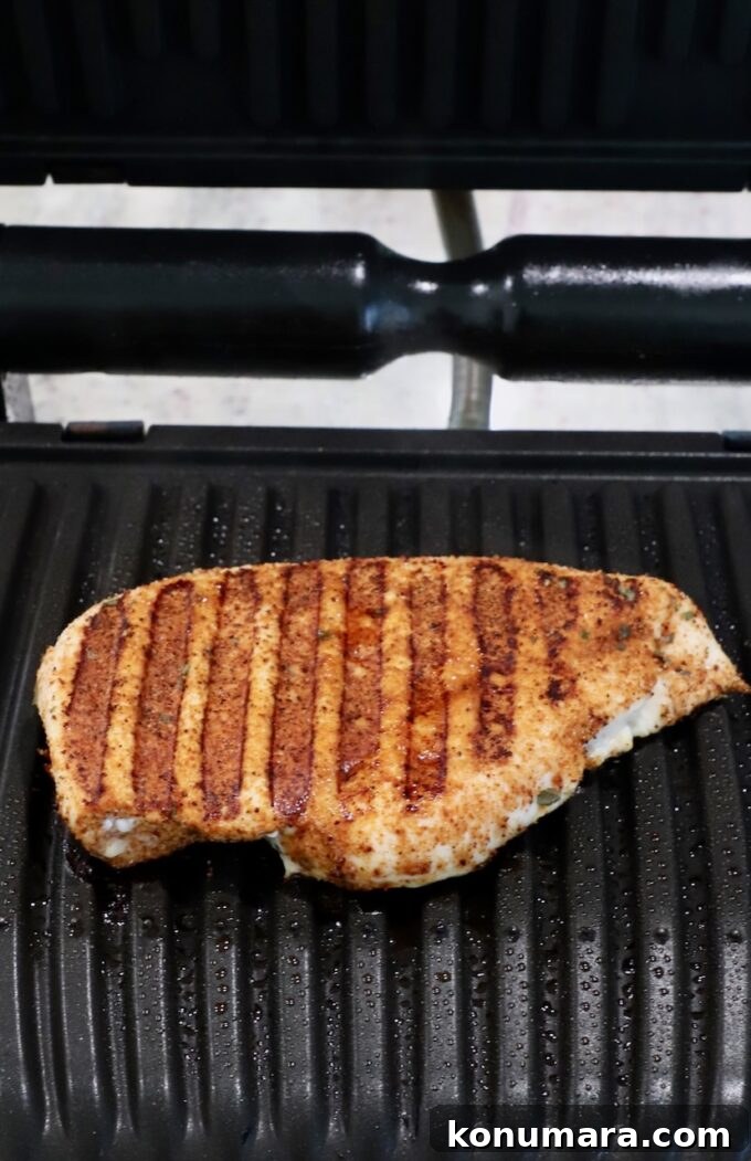 grilled chicken breast on grill pan