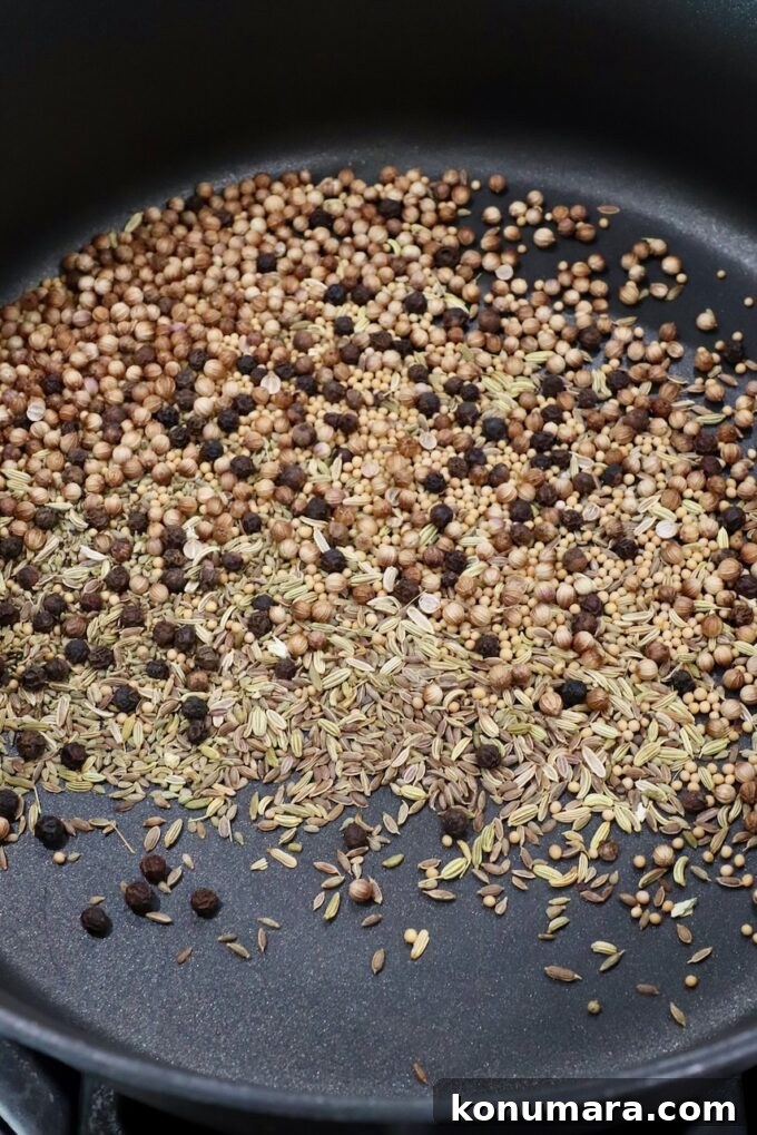 Corned Beef Seasoning Blend Recipe for Classic Flavor 4 spices in skillet