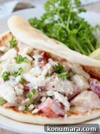 Greek Chicken Salad Pita Sandwich