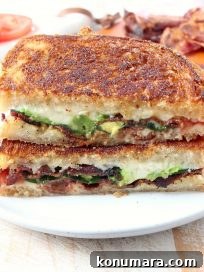 Bacon Tomato Avocado Grilled Cheese