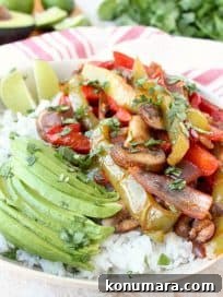 Veggie Fajita Rice Bowl