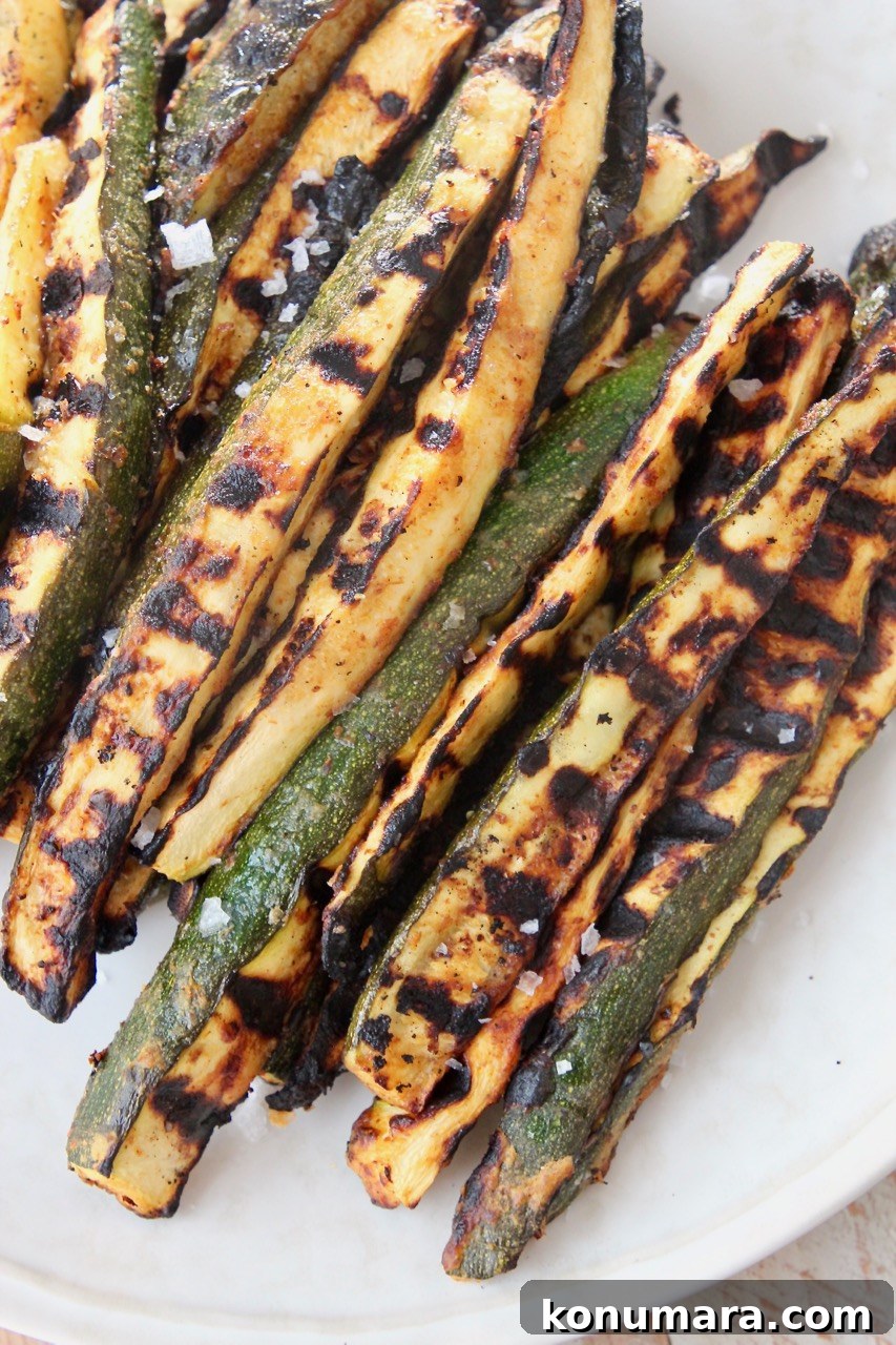 How to Cook Zucchini: Roast, Saute, Grill, Stir-Fry 16 grilled zucchini spears on plate