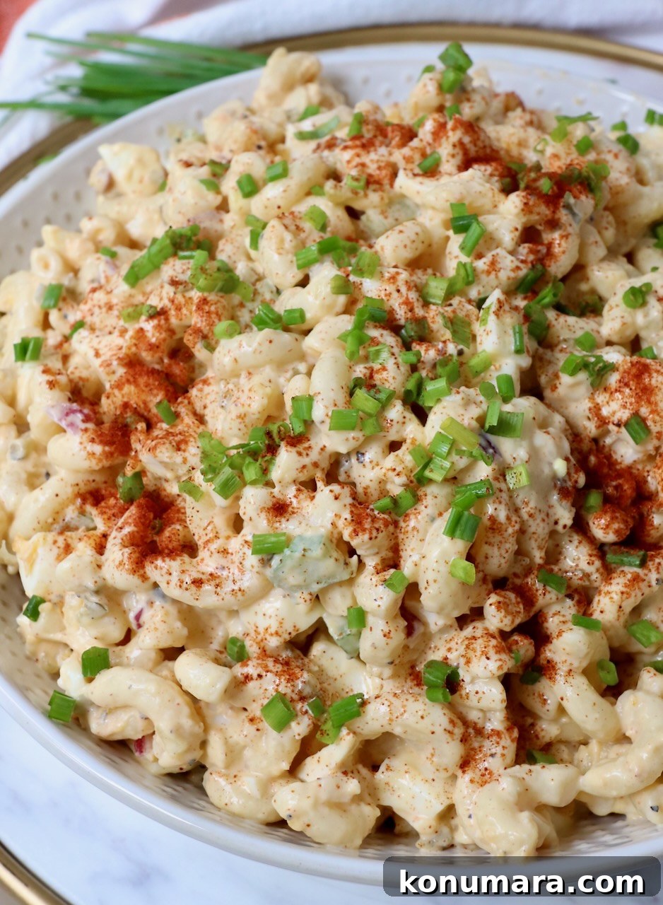 creamy pasta salad in bowl