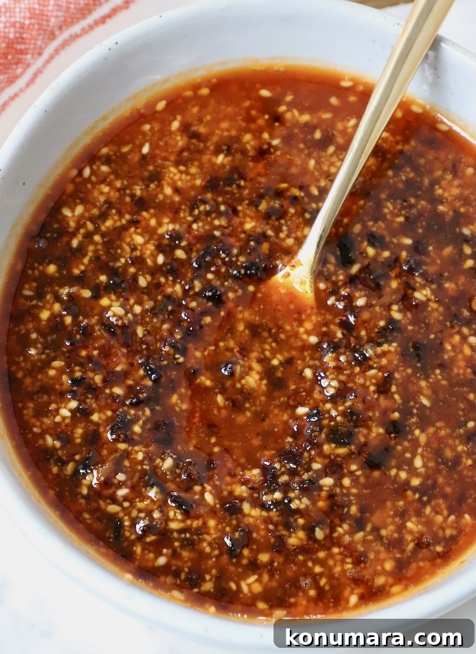 Salsa Macha: Mexican Chili Oil Recipe 9 salsa macha in bowl with spoon