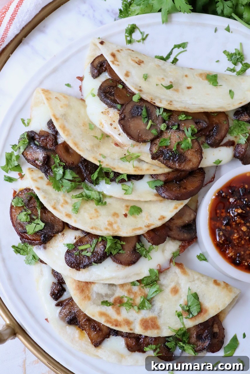 Flavorful Mushroom Tacos Recipe 8 Stack of mushroom tacos