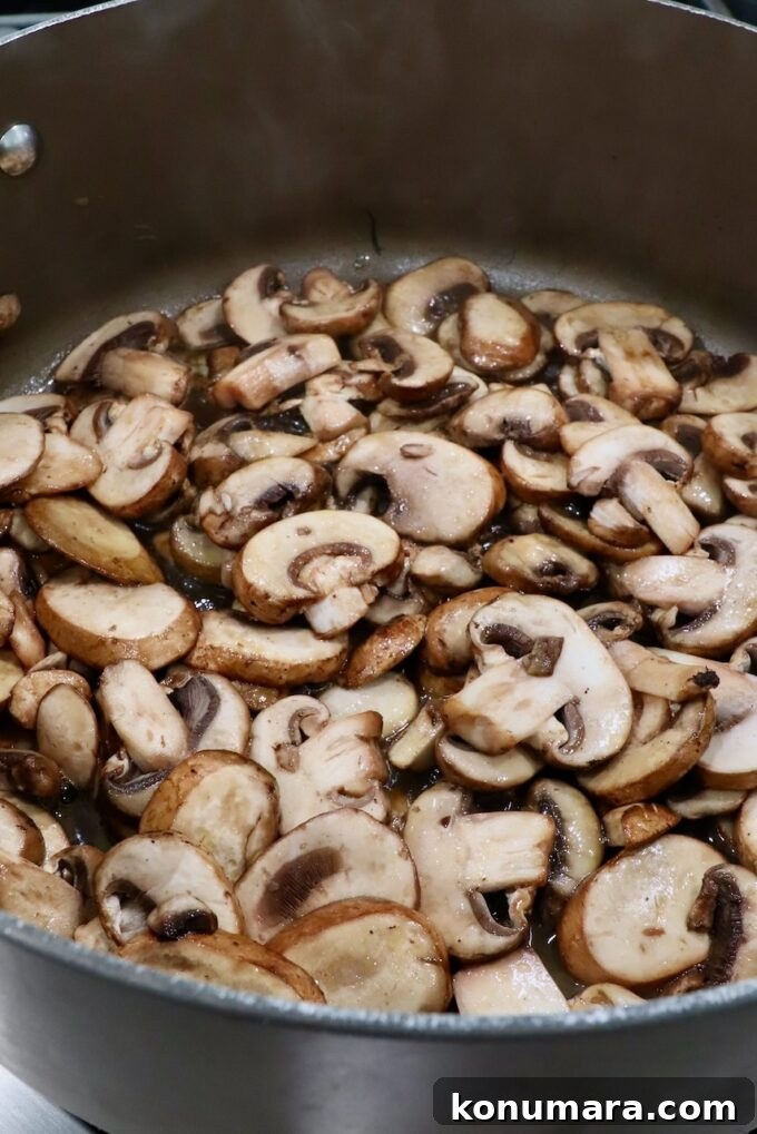 Flavorful Mushroom Tacos Recipe 4 Sliced mushrooms in a large skillet