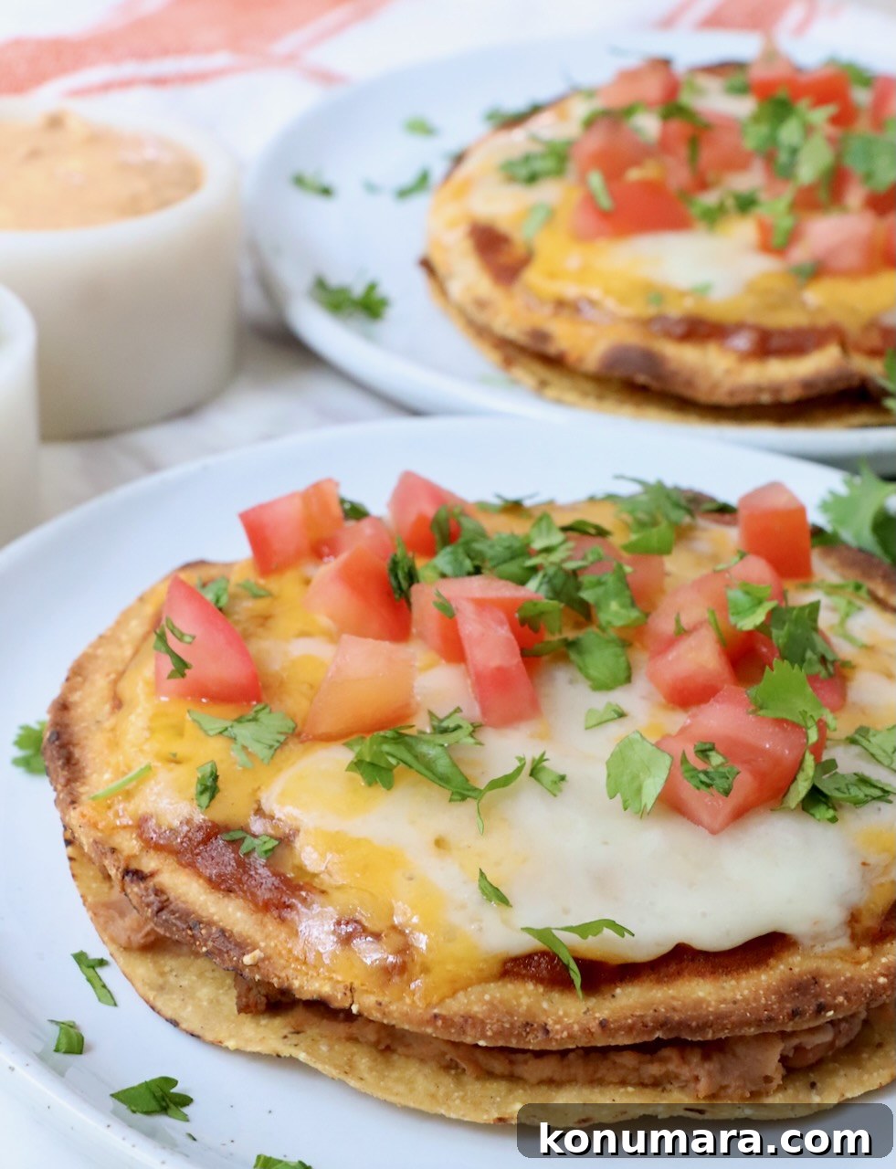 Mexican pizza on plate