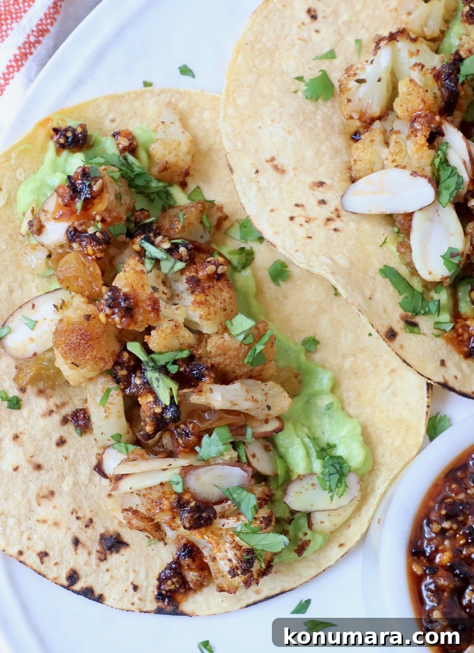 cauliflower tacos on a plate