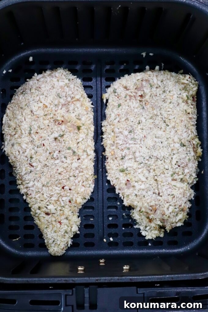 Crispy Parmesan-Crusted Chicken Recipe 13 breaded chicken breasts in an air fryer