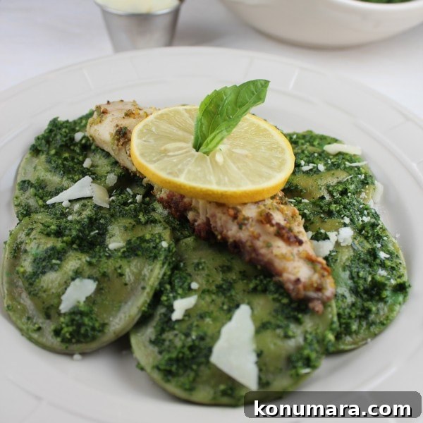 Pistachio Basil Tilapia with Kale Pesto Ravioli Pistachio Basil Tilapia with Kale Pesto Ravioli