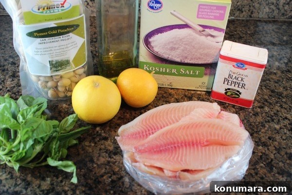 Pistachio Basil Tilapia Ingredients Pistachio Basil Tilapia Ingredients