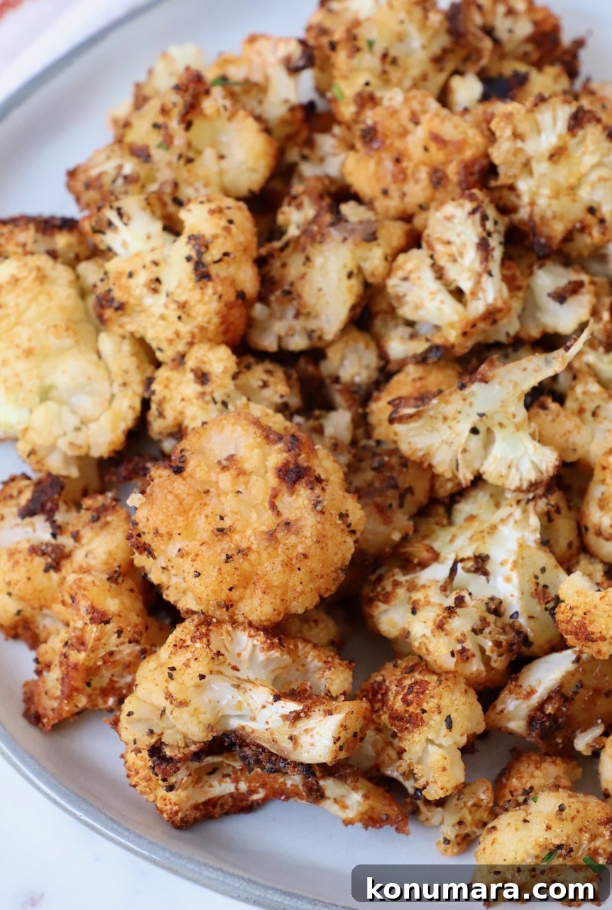 roasted cauliflower on a plate