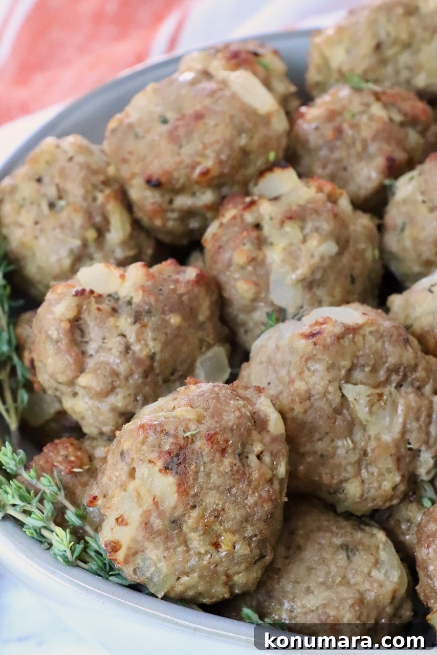 cooked turkey meatballs in a bowl
