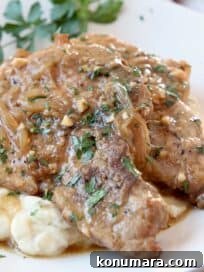 Crock Pot Pork Chops with French Onion Gravy
