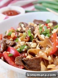 Gluten Free Kung Pao Beef and Noodle Bowl