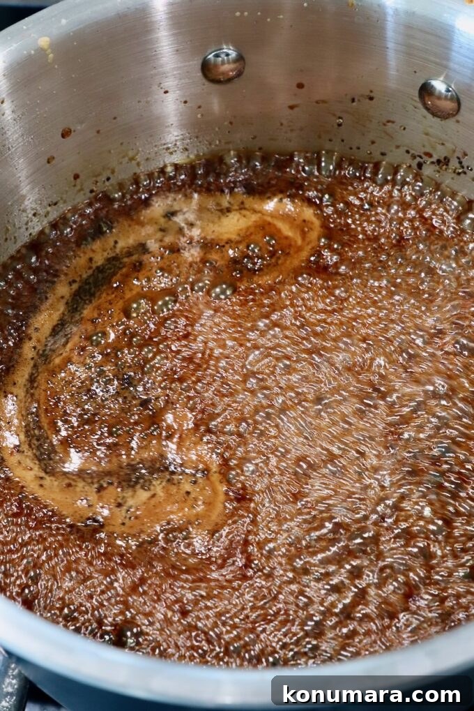 Authentic Korean BBQ Sauce for Bulgogi and Galbi 4 korean bbq sauce simmering in a pot on the stove