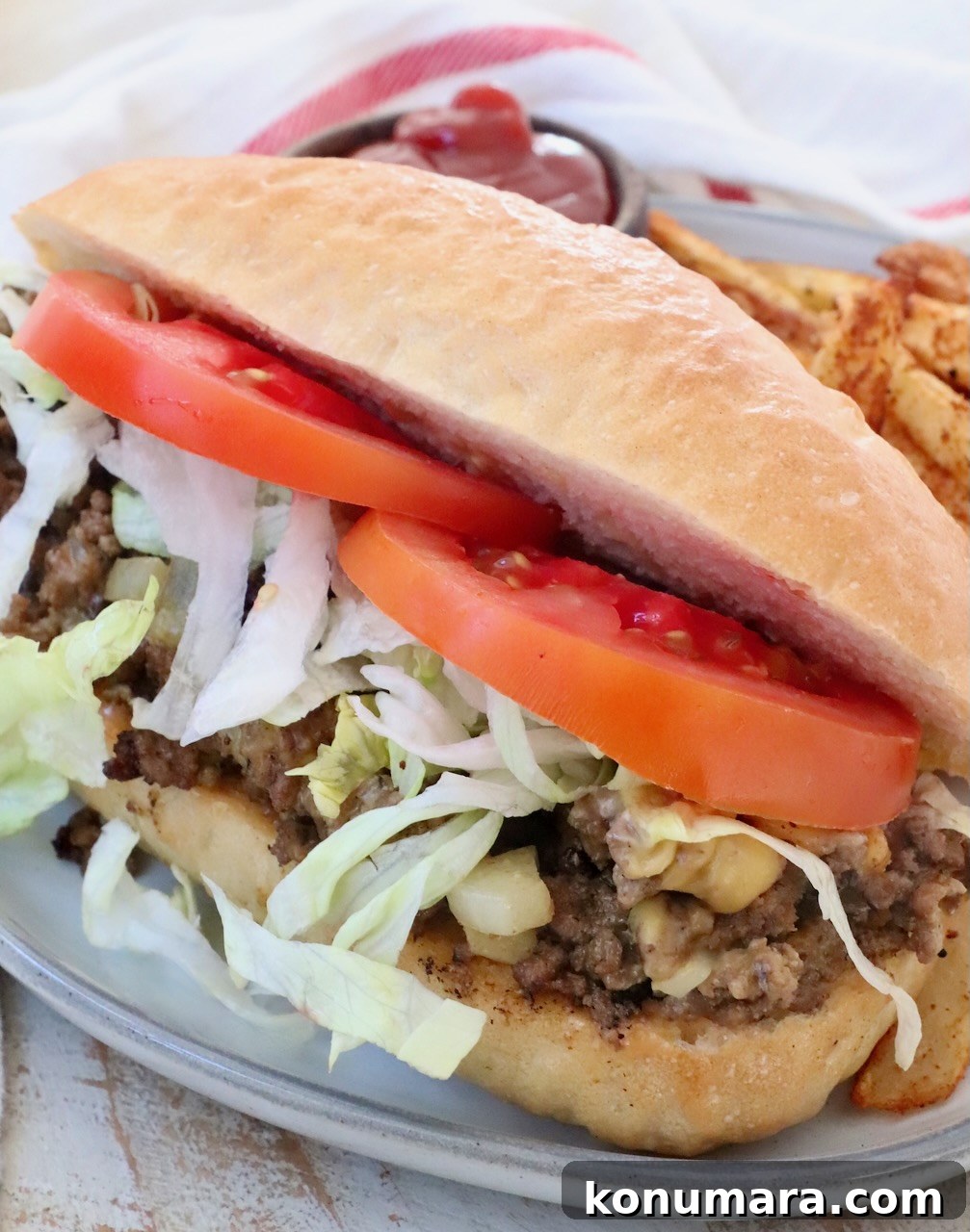 New York Bodega Chopped Cheese Sandwich Recipe 9 chopped cheese sandwich on a plate with fries
