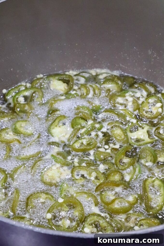 How to Make Sweet and Spicy Candied Jalapenos 7 candied jalapenos in a pot