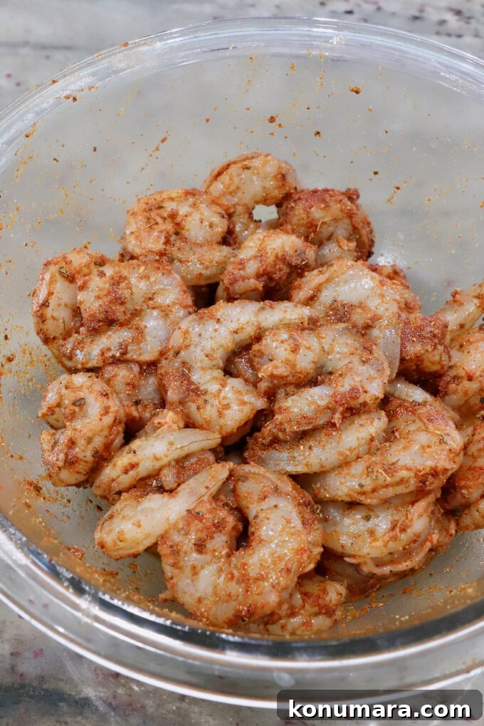 seasoned shrimp in a glass bowl