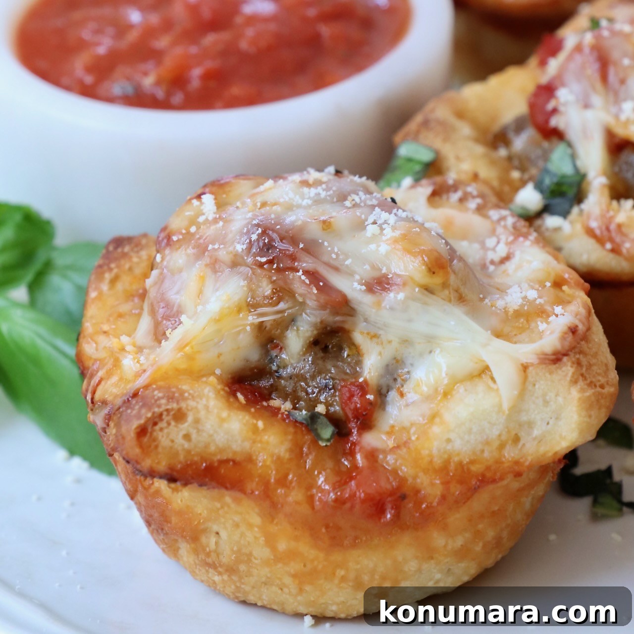 meatball sub bite on a plate
