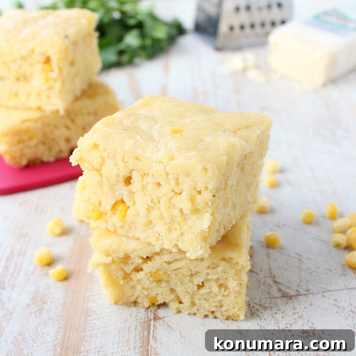 Slow cooker cornbread in serving dish