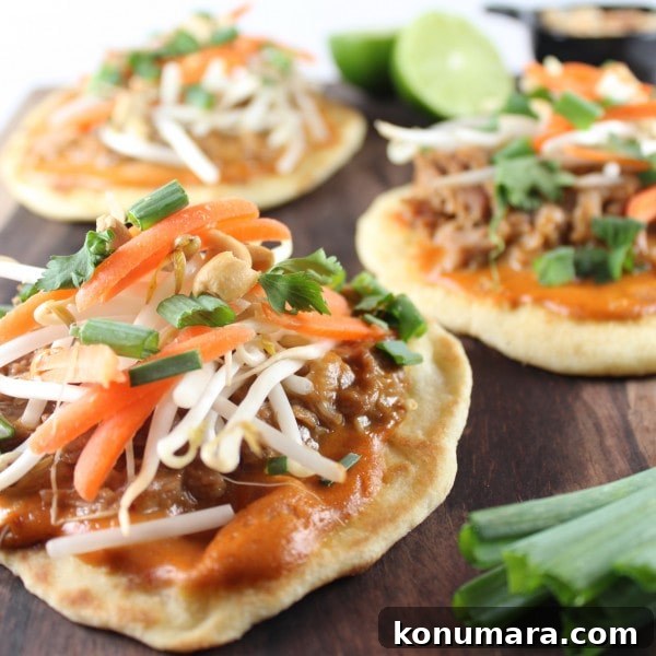 Pulled Pork Roti Pizzas with Thai Peanut Sauce 4 Thai Pizza Recipe