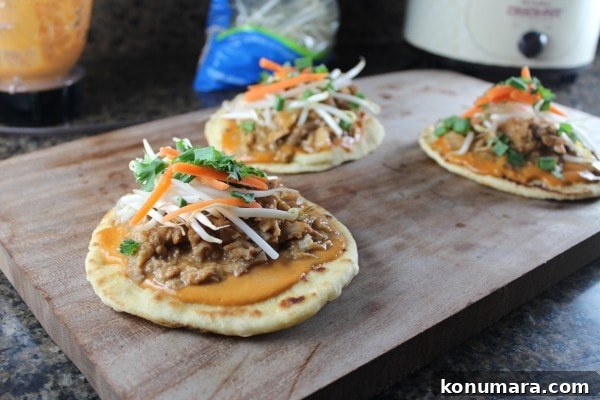 Pulled Pork Roti Pizzas with Thai Peanut Sauce 10 Thai Peanut Pulled Pork Pizzas