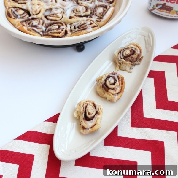 Mini Nutella Cinnamon Roll Bites Recipe 3 Mini Nutella Cinnamon Rolls with Icing