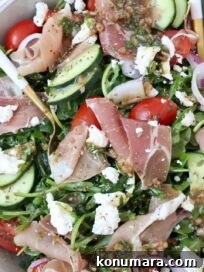Cucumber Arugula Prosciutto Salad