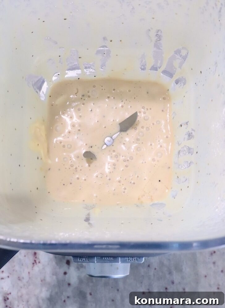 miso caesar dressing in a blender
