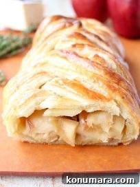 Apple strudel with brie