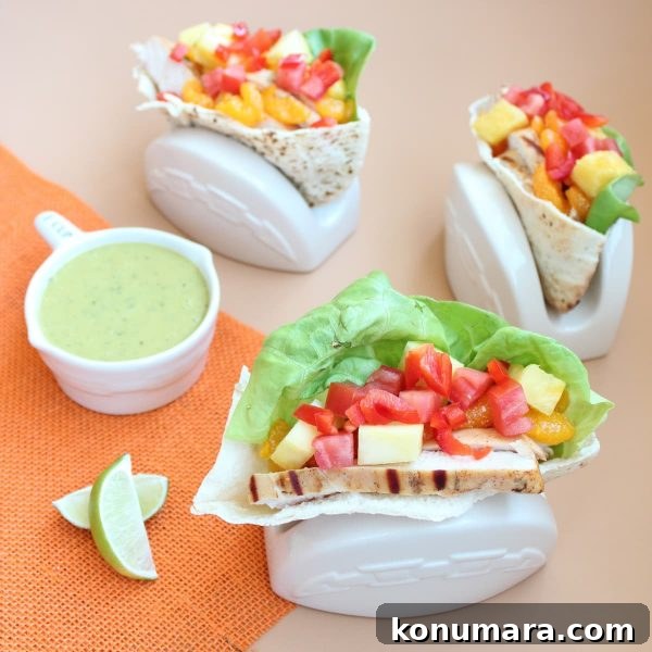 Caribbean Chicken Pitas with Honey Lime Dressing
