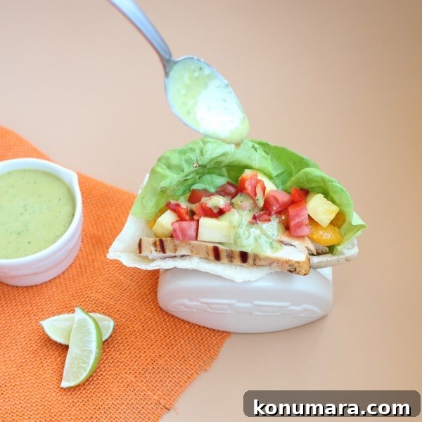 Tequila Lime Chicken Pita with Honey Lime Dressing
