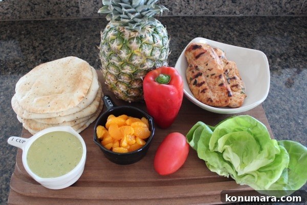 Caribbean Chicken Pita Ingredients