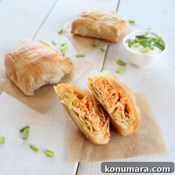 Buffalo Chicken Phyllo Wraps