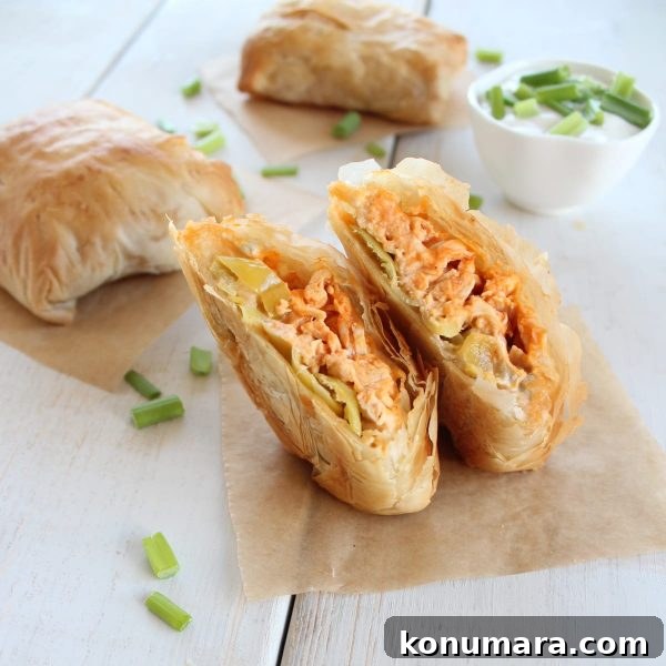 Buffalo Chicken Phyllo Wraps