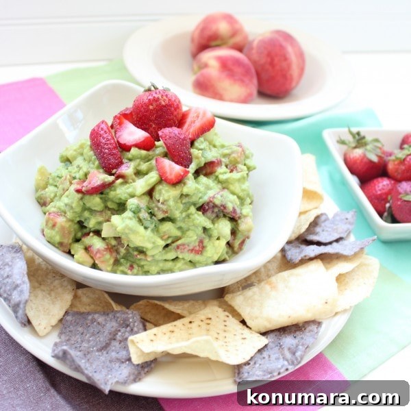 Strawberry and Peach Guacamole Recipe with Lime 2 Strawberry Peach Guacamole