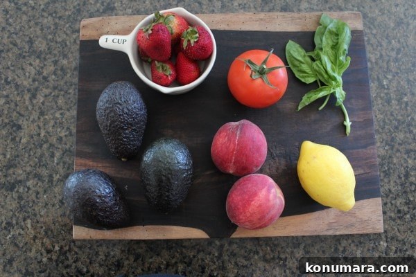 Strawberry and Peach Guacamole Recipe with Lime 5 Strawberry Peach Guacamole Ingredients