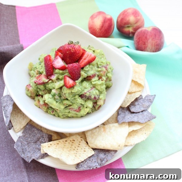 Strawberry and Peach Guacamole Recipe with Lime 8 Strawberry Peach Guacamole
