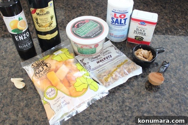 Butternut Squash and Mozzarella Salad Ingredients