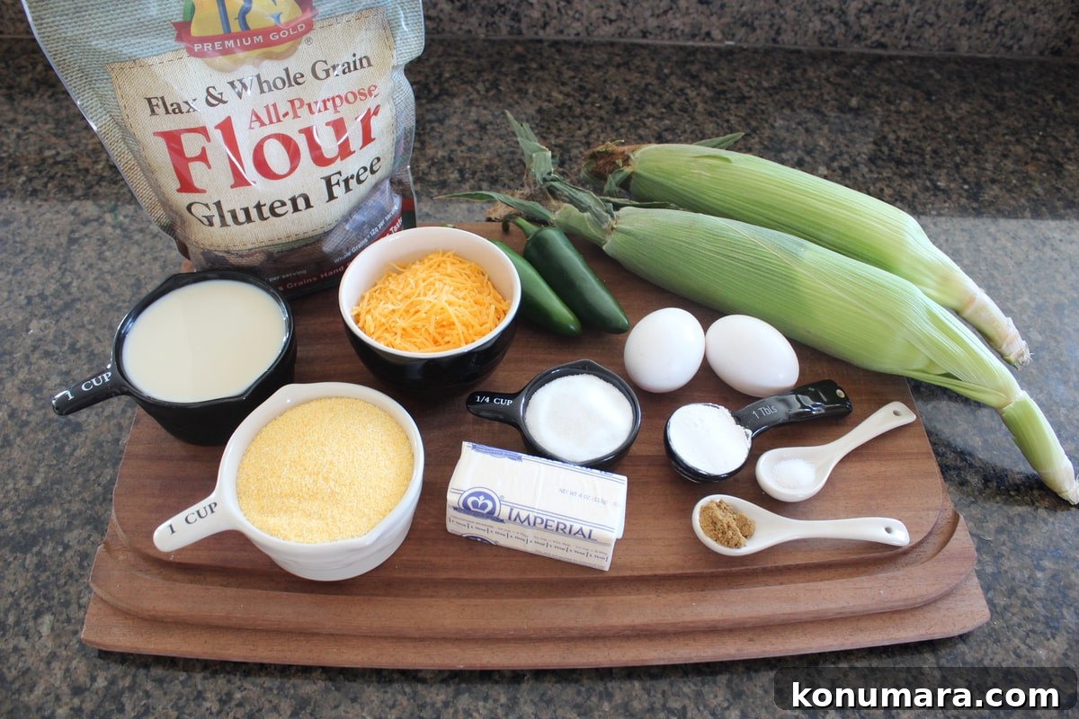 Gluten Free Jalapeno Cheddar Cornbread Ingredients