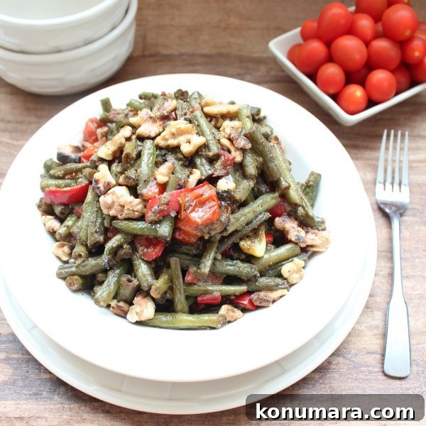 Vegan Roasted Green Bean Pesto Salad