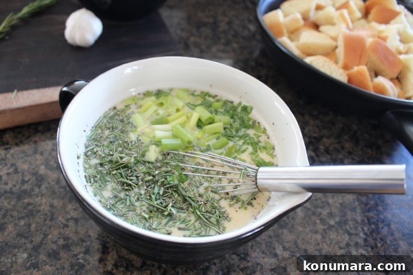 Tomato Herb Cheddar Bread Pudding Recipe