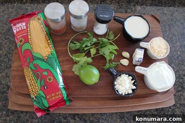Mexican Street Corn Pasta with Chipotle Alfredo 4 Mexican Corn Pasta with Chipotle Alfredo Ingredients